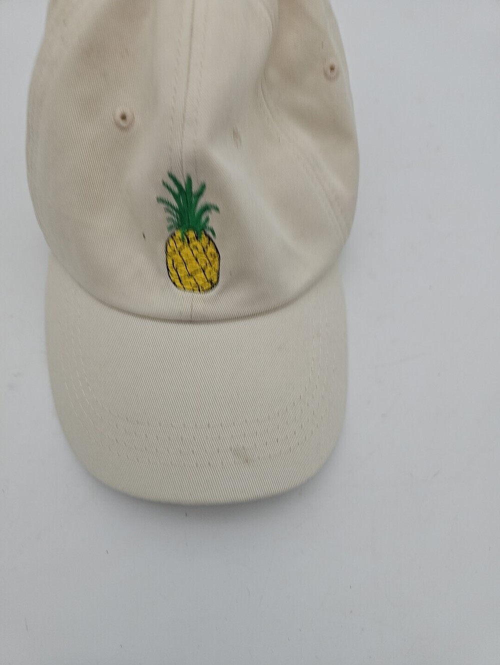 Pineapple Tan Hat Embroidered Cotton Baseball Cap Beige One Size Ball Cap